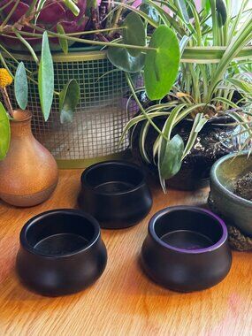 Ikea STRÄNGNÄS Metal Candle Holder, Set of 3, Black, 601.849.73